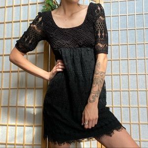 💿SOLD - SOLITAIRE BY RAVI KHOSLA BLACK LACE DRESS